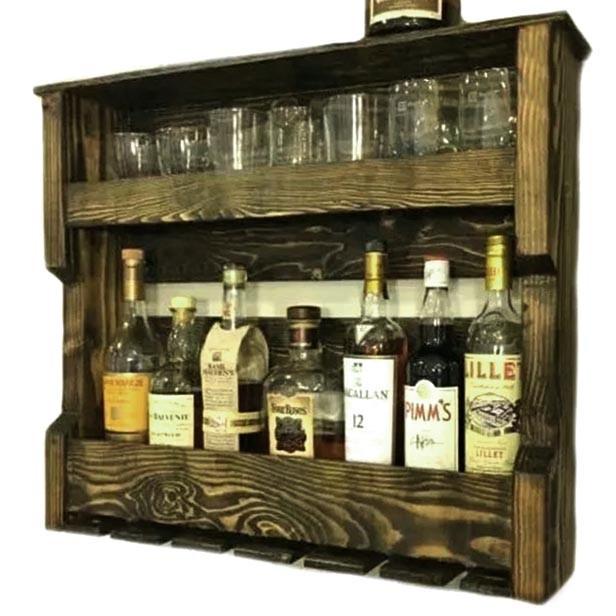 Полка для вина настенная из дерева Камису Рустикал (ПНК-024134)