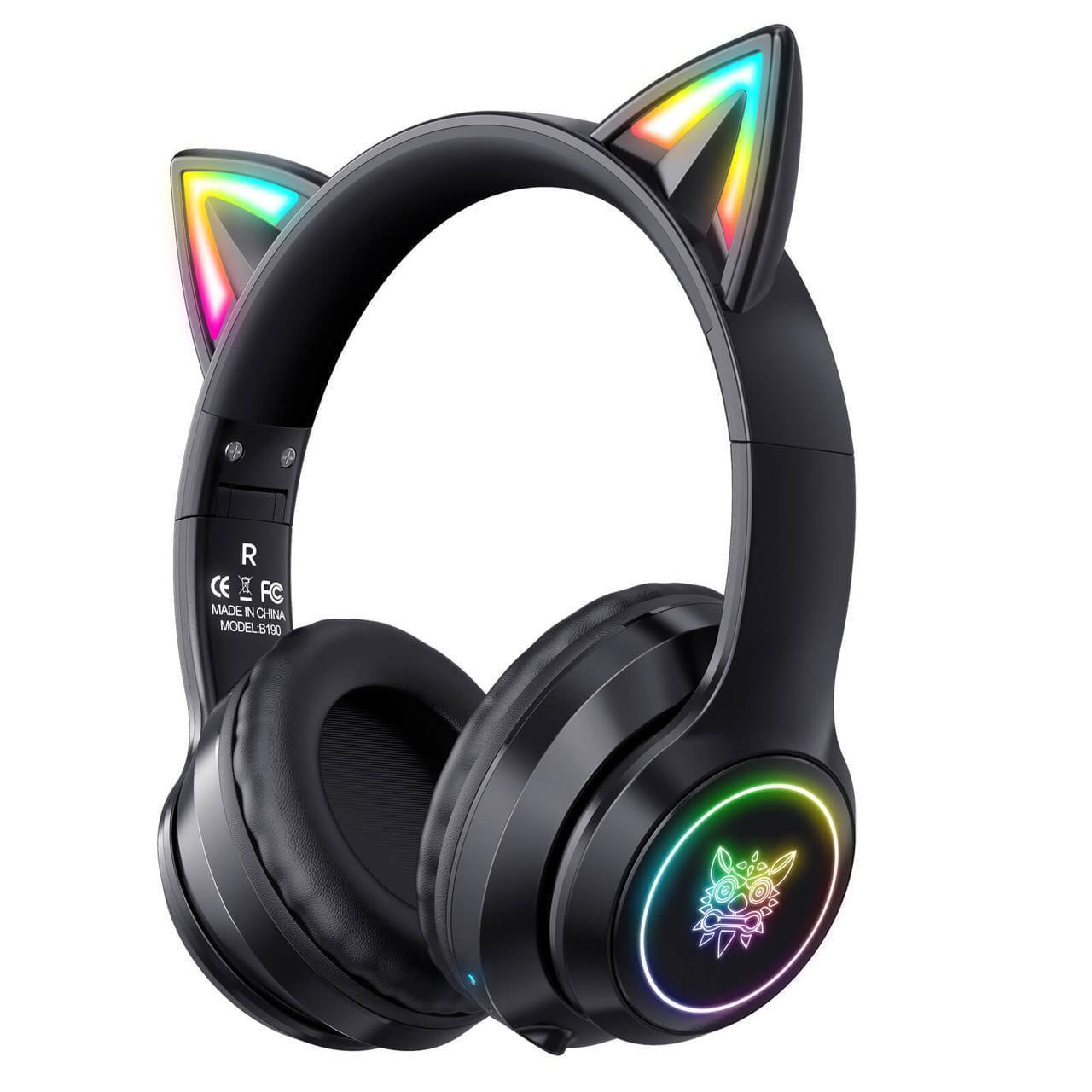 Наушники Onikuma B90 Bluetooth Gaming CAT with LED Черный (1899225900)