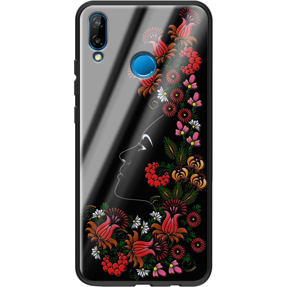 Чехол Boxface Huawei P20 Lite 3D Ukrainian Muse Черный силикон со стеклом (33127-bk64-37726)