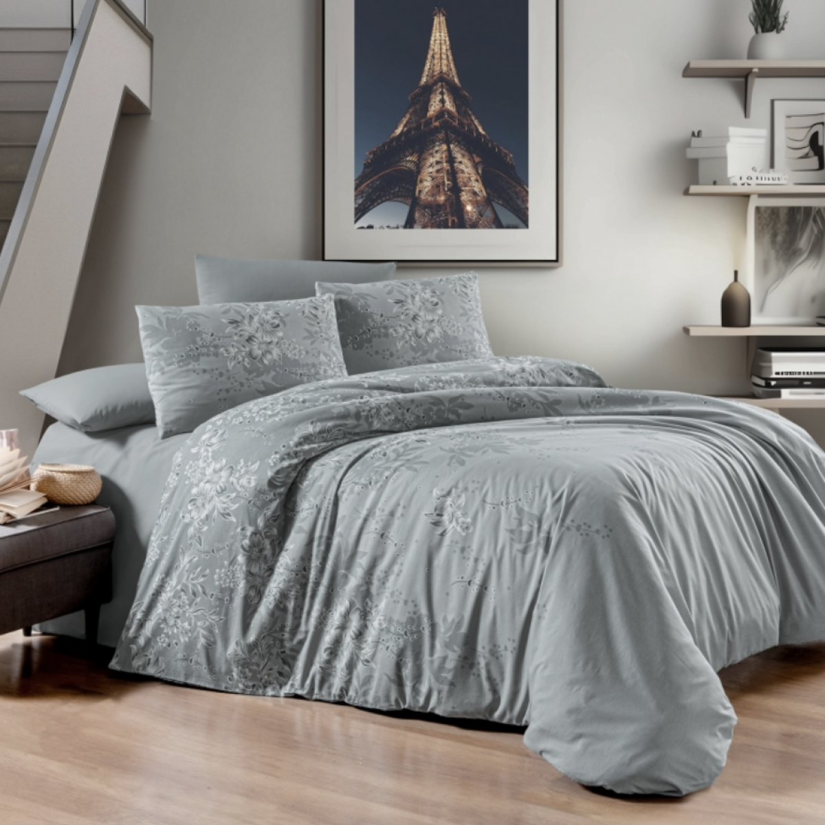 Комплект постельного белья First Choice ранфорс евро Rumisa Grey (980) Комплект постельного белья First Choice ранфорс евро Rumisa Grey (980)