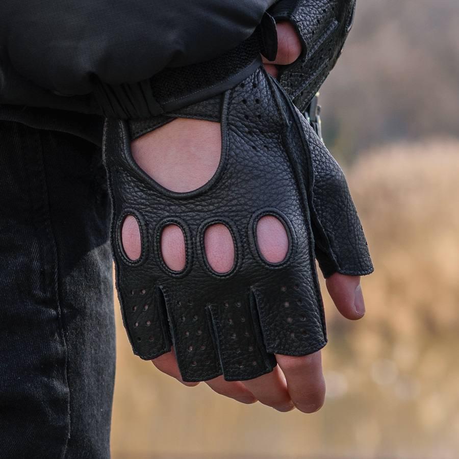Перчатки мужские Alpa Gloves автомобильные натуральная кожа митенки р. 9 Черный (703-15-9) - фото 6 Перчатки мужские Alpa Gloves автомобильные натуральная кожа митенки р. 9 Черный (703-15-9) - фото 6