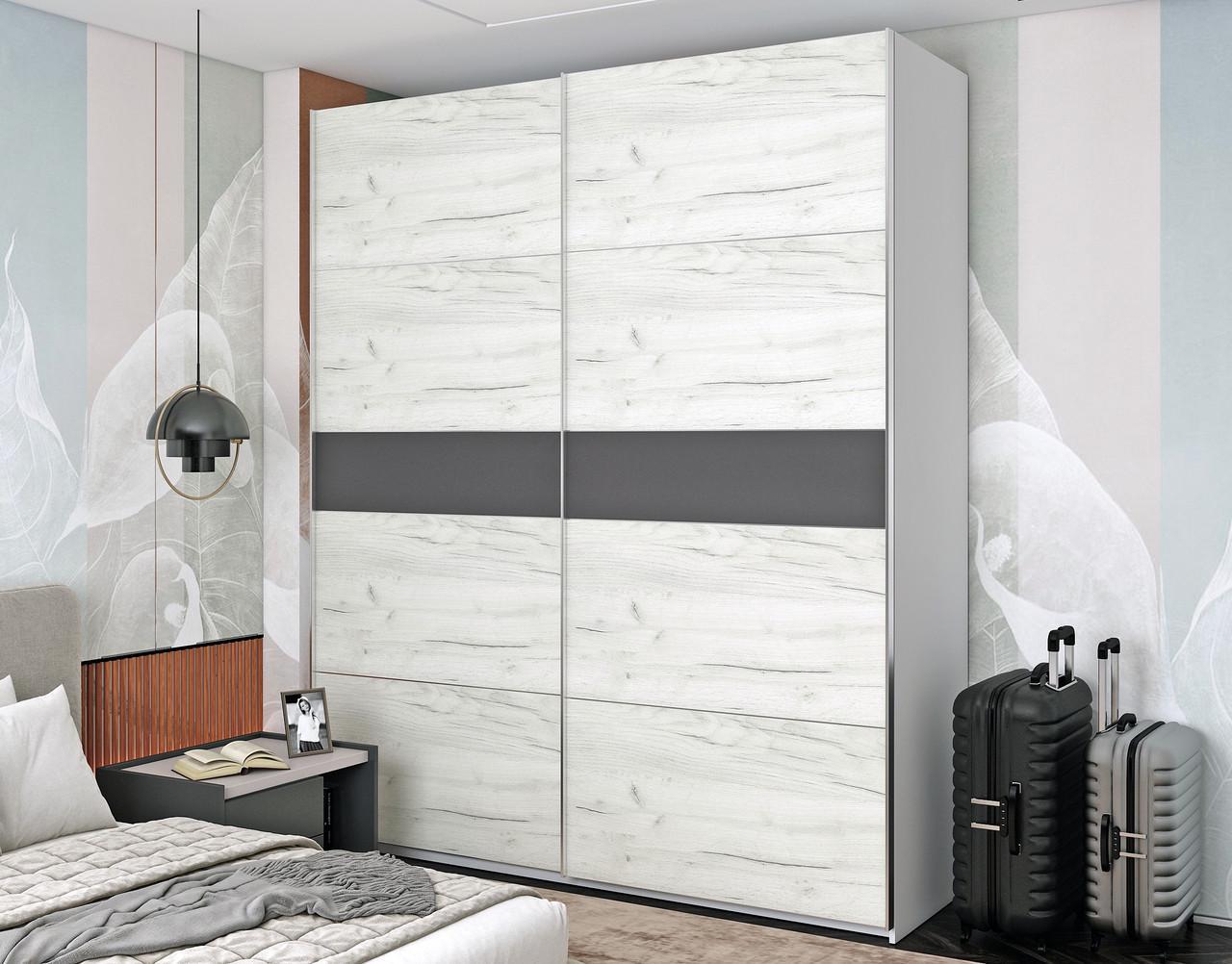 Шкаф-купе двухдверный Doros G-Caiser 200х60х240 см Белый/Дуб Крафт Белый/Графитовый (DRS-011045)