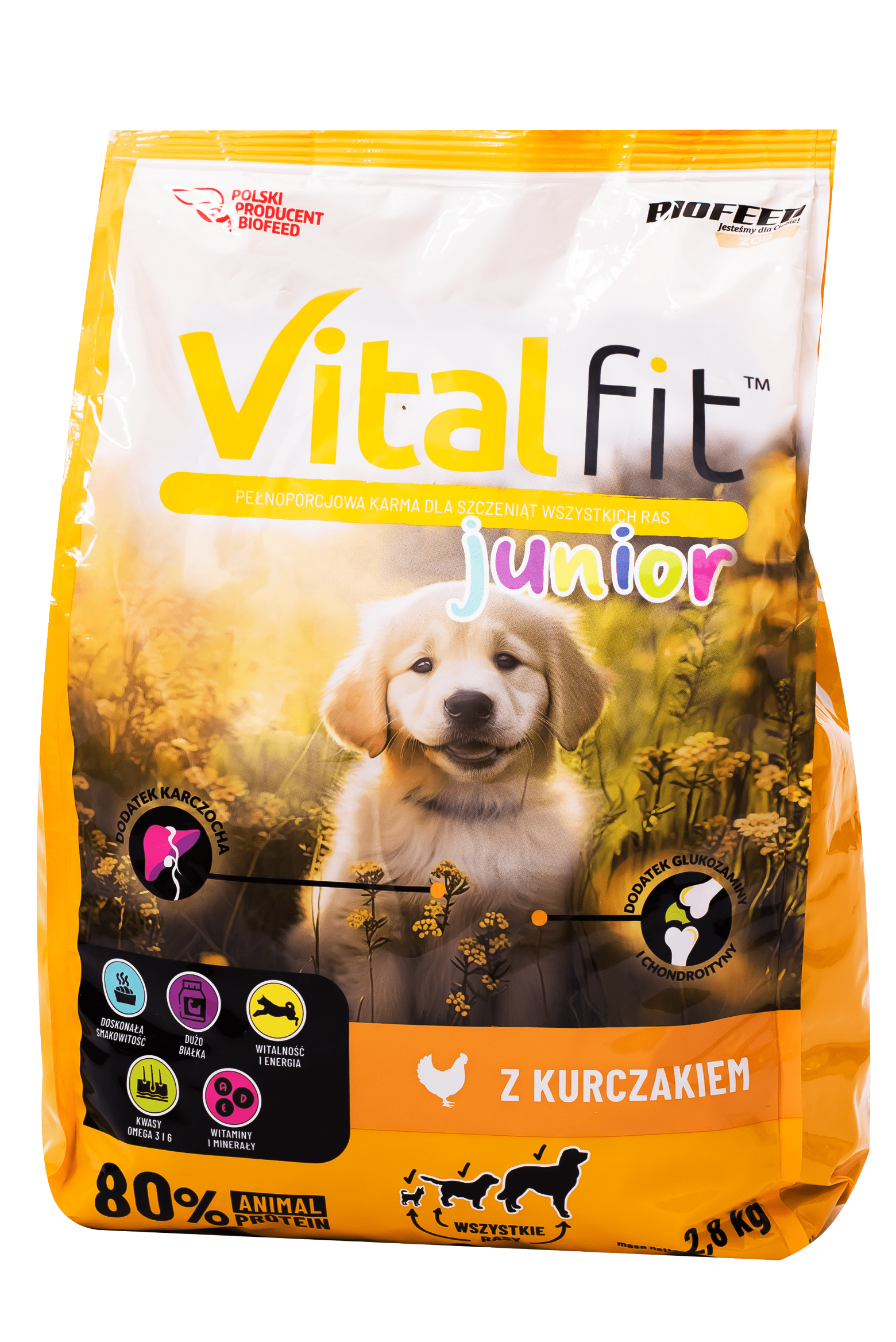 Корм сухий для цуценят всіх порід Biofeed VITAL FIT Junior з куркою 2,8 кг