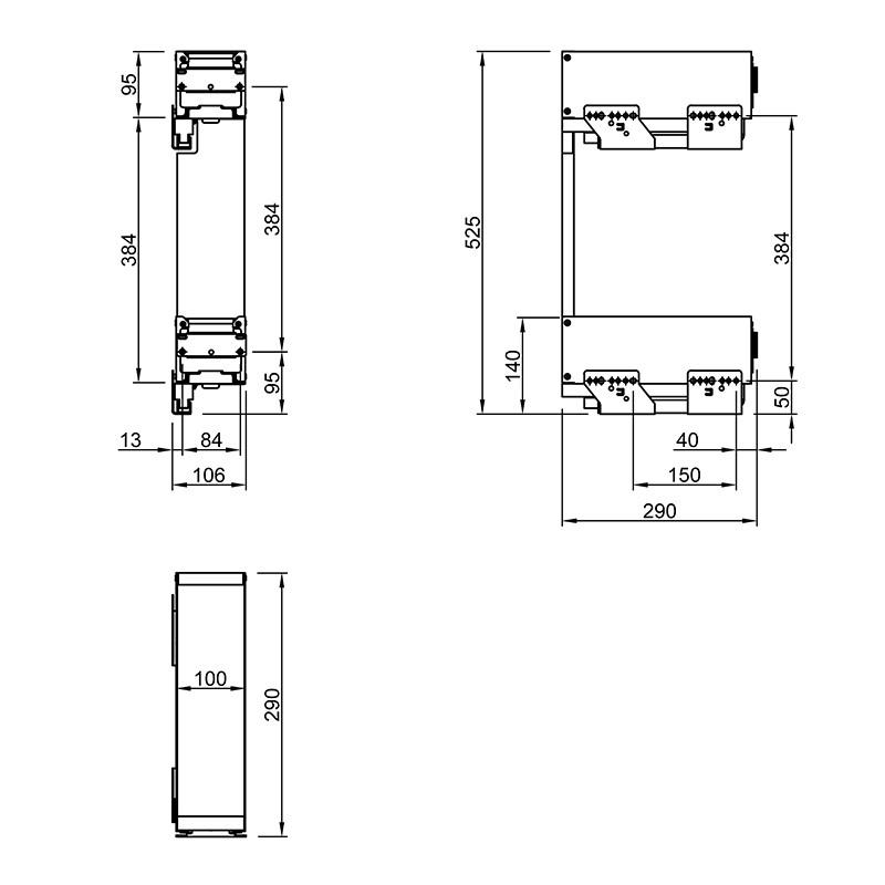 Карго вузьке металевий ліве кріплення Vibo Lamina 150 мм графит (ELQGM152SXLGM) - фото 5
