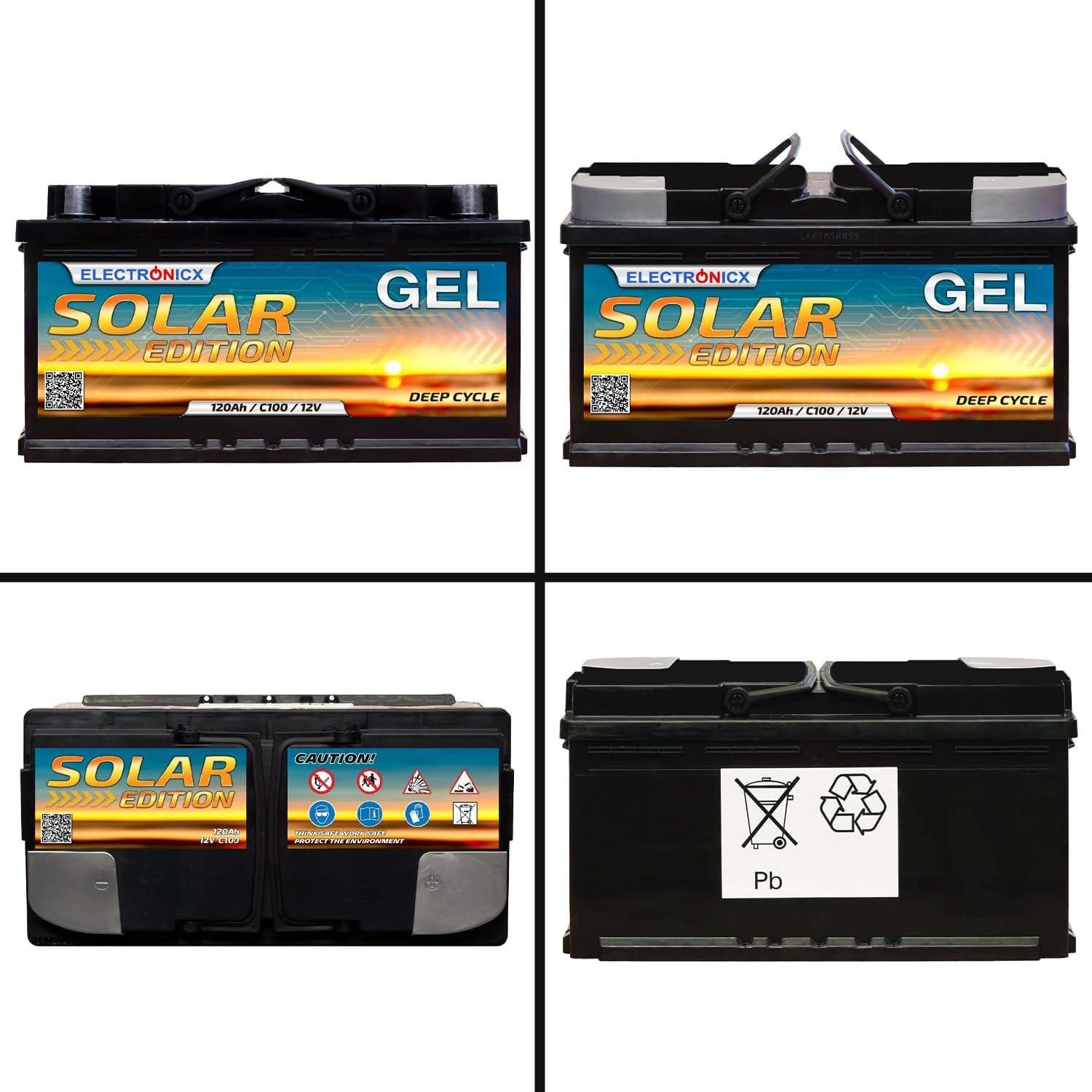 Аккумулятор гелевой Electronicx Solar Edition 12V 120 Ah GEL Deep Cycle для инверторов/кемперов/солнечных систем - фото 2 Аккумулятор гелевой Electronicx Solar Edition 12V 120 Ah GEL Deep Cycle для инверторов/кемперов/солнечных систем - фото 2
