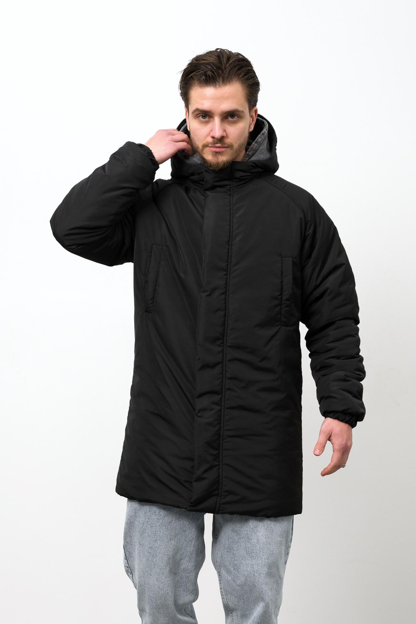 Куртка-парка зимова чоловіча Without Snowman подовжена 2XL/3XL Black (XXL 8056126 8056127)