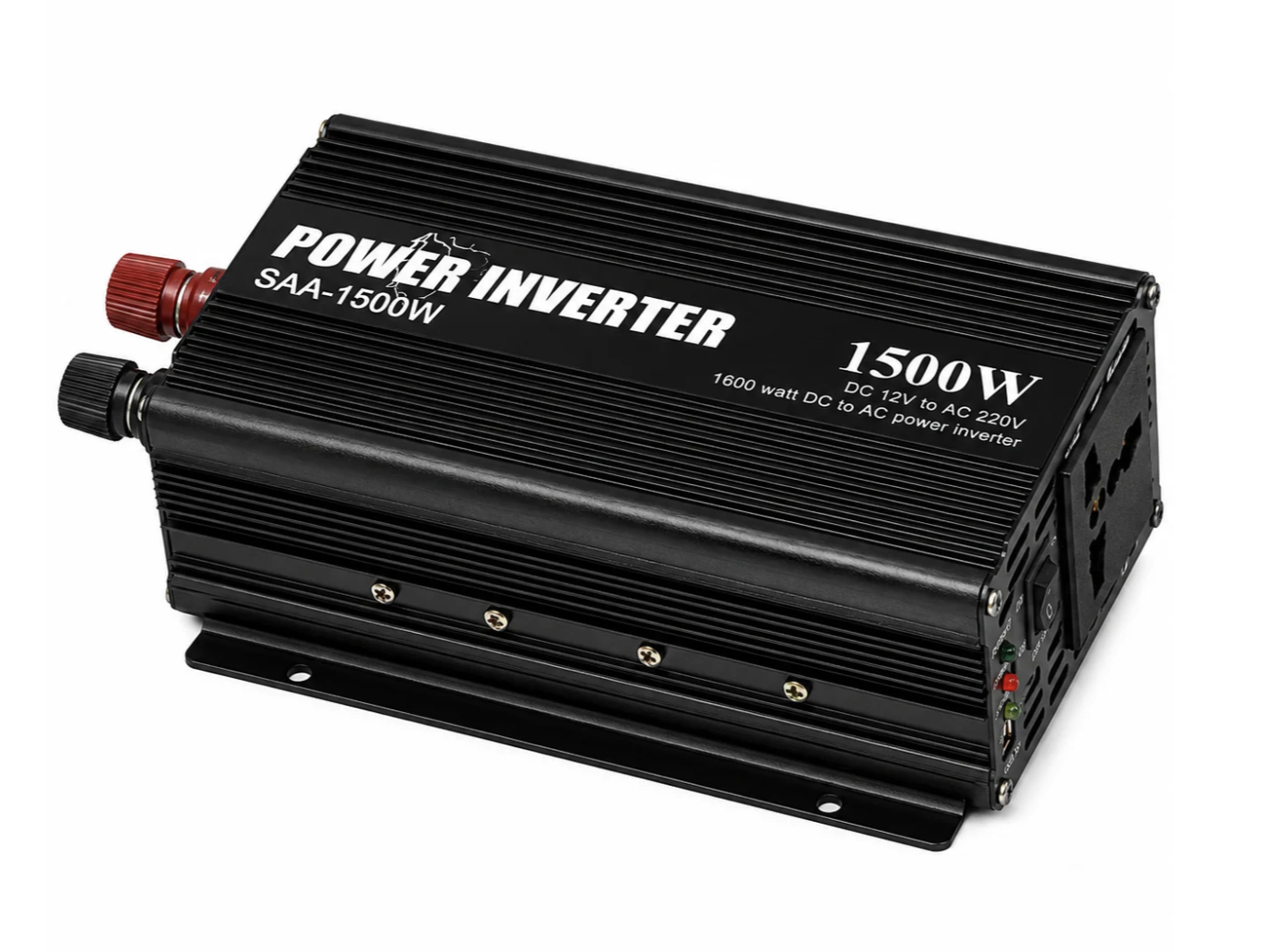 Автомобильный инвертор 12 В 220-1500 Вт пиковая мощность с LCD-дисплеем USB (290901)