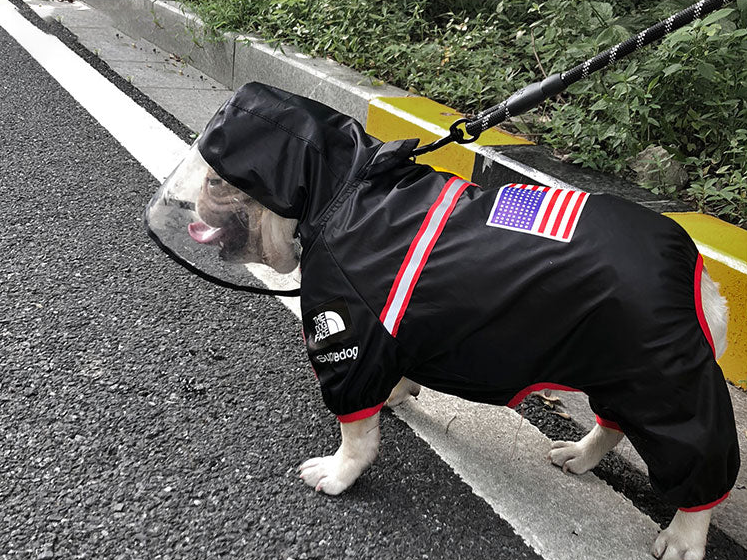 Дождевик для собак с капюшоном Dog Face S Черный - фото 5 Дождевик для собак с капюшоном Dog Face S Черный - фото 5