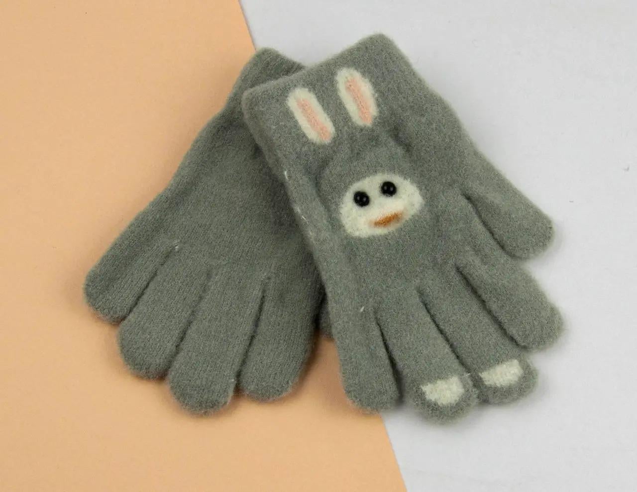 Дитячі рукавички зимові 2-5 років р. 16 Сірий (24-8-008)