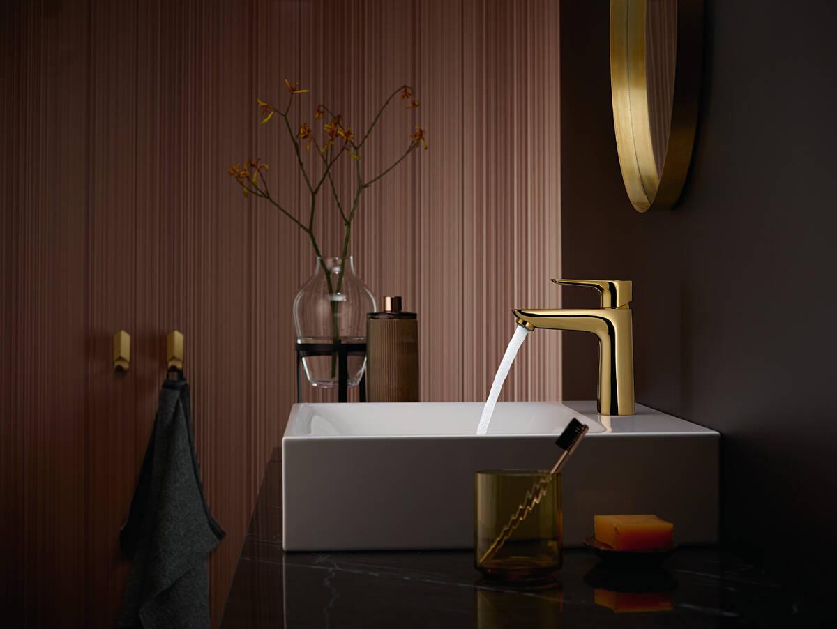 Смеситель для умывальника Hansgrohe Talis E 71712990 однорычажный Золотой (170765) - фото 6