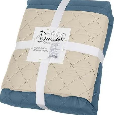 Покривало декоративне двостороннє Decorator Ultra Sonic Microfiber 140х215 см Синій/Бежевий (85-004) - фото 7