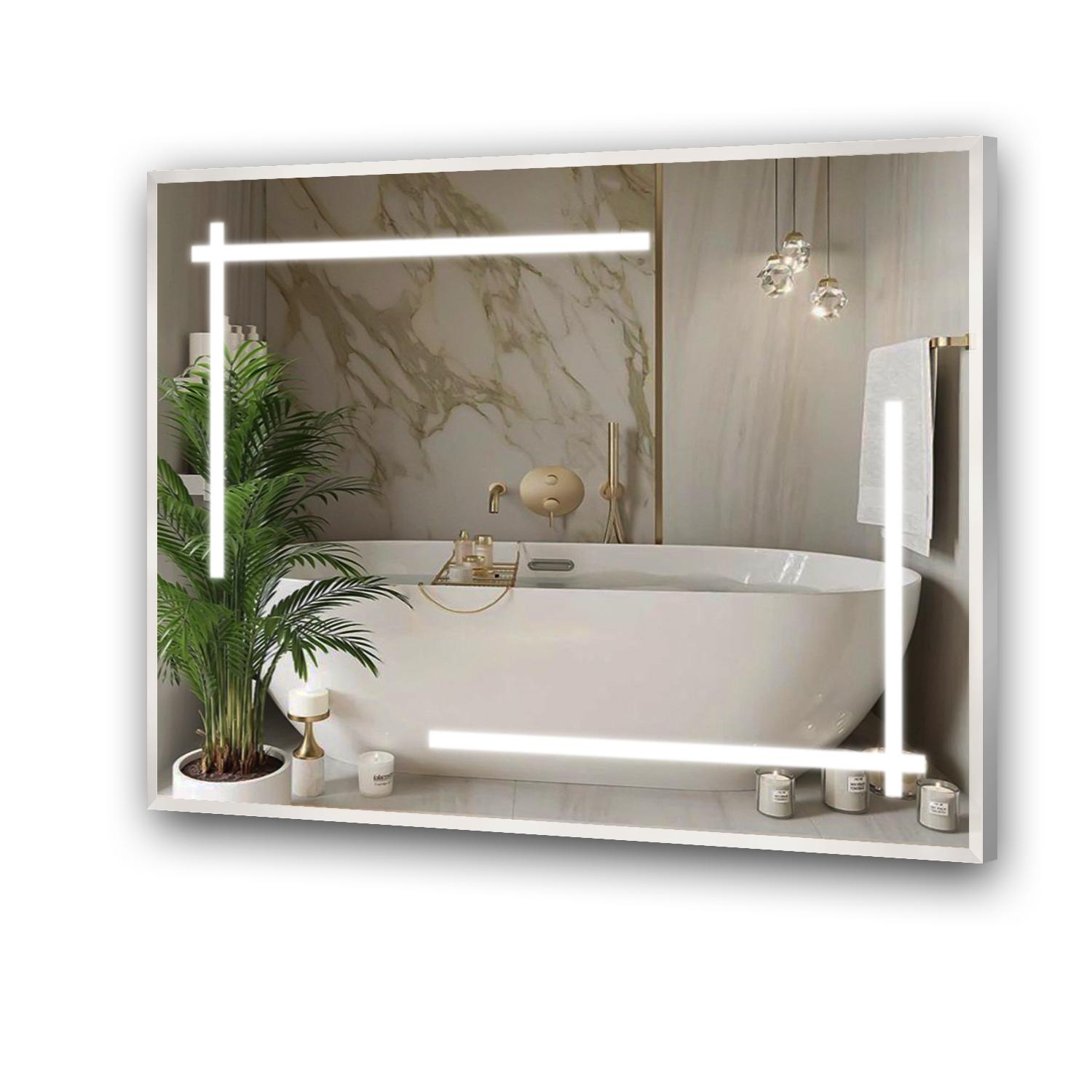 Зеркало TROYANA в алюминиевой раме с подсветкой 800x1500x30 мм White (18114490)