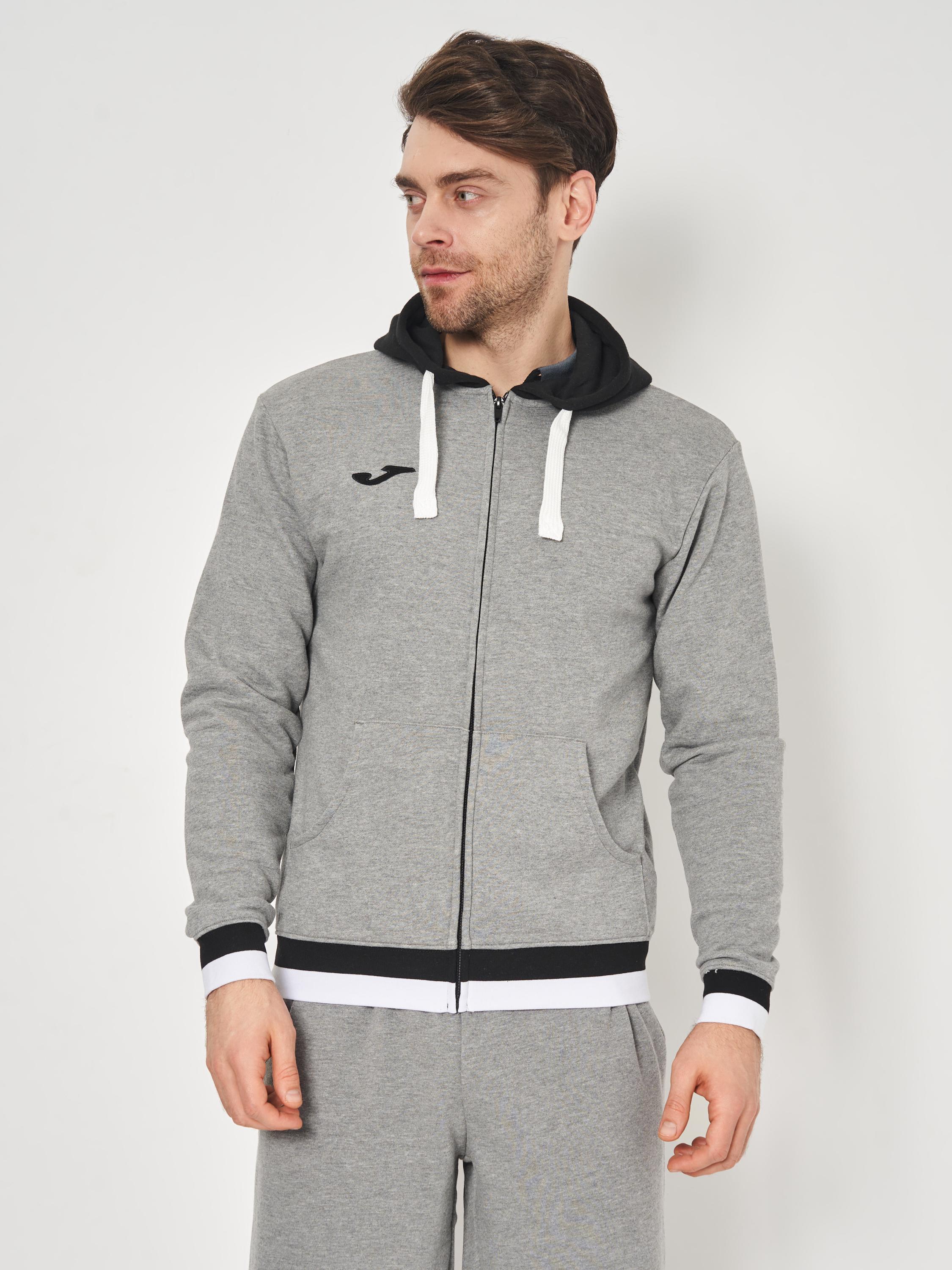 Олімпійка Joma 101963.281 Confort Ii Zip-Up Hoodie M Melange Grey/Black (8424309571900)