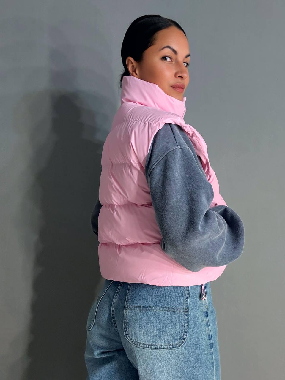 Жилетка жіноча A-N 10013 дута без капюшона р. 44 Рожевий - фото 3