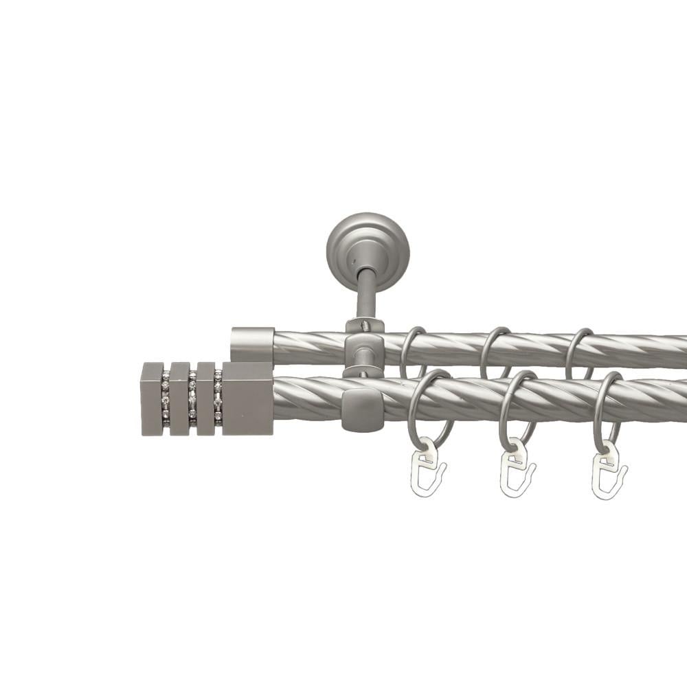 Карниз для штор Orvit Ацтека двухрядный скрученный 19/16 мм 160 см Сатин (00-00023074)