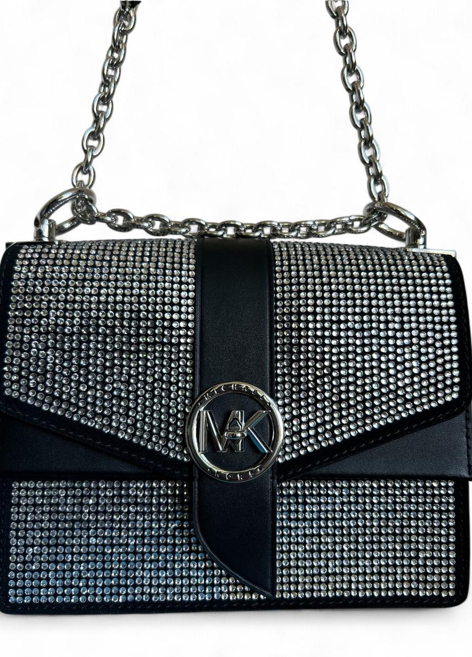 Жіноча сумка Michael Kors Greenwich 32S3SGRC5S Black SM Conv XBody Leather Чорний (2760309437)