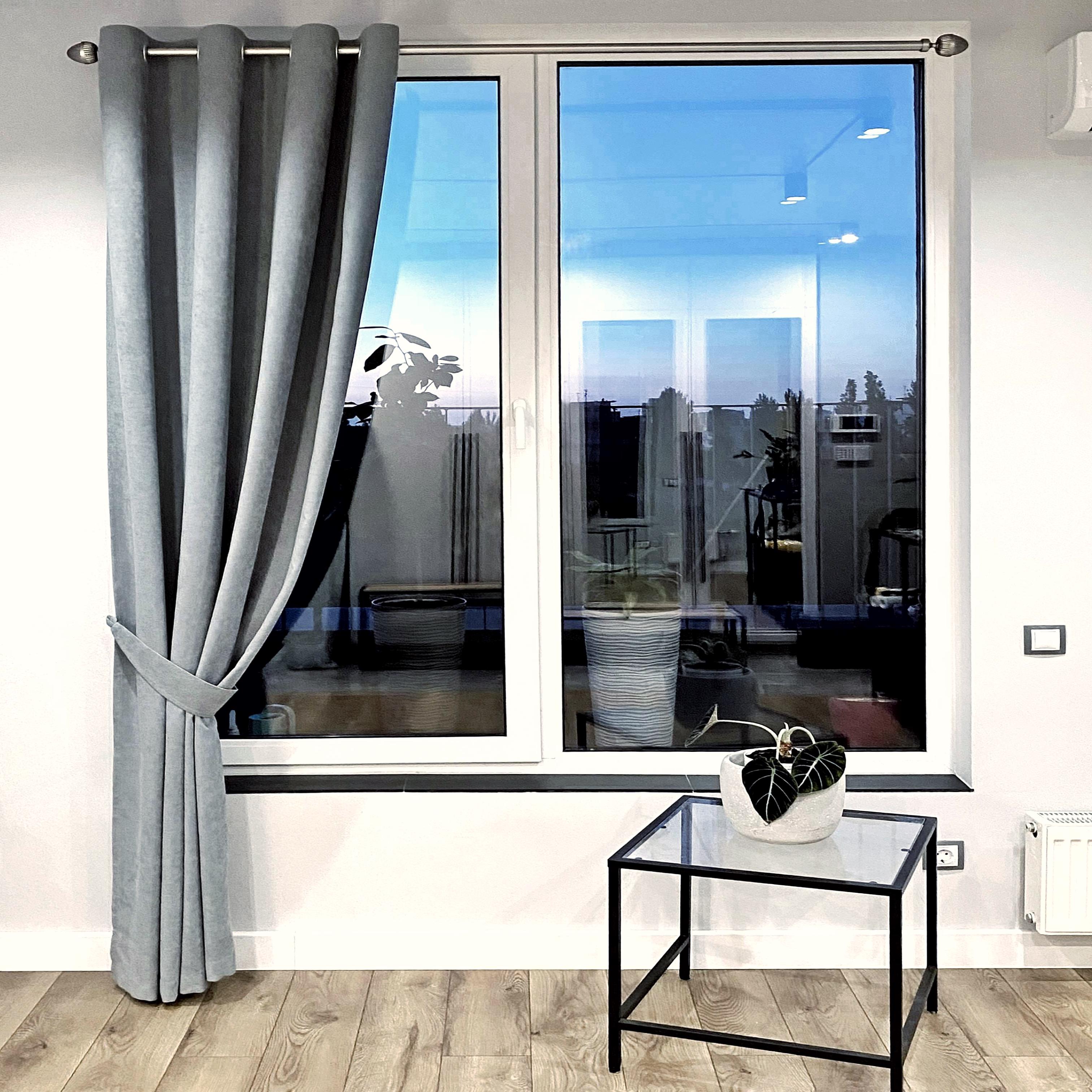 Штора на серых люверсах с подхватом микровелюр 140х250 см 1 шт. Серо-голубой (5801525-MT11/140-GR) - фото 1 Штора на серых люверсах с подхватом микровелюр 140х250 см 1 шт. Серо-голубой (5801525-MT11/140-GR) - фото 1