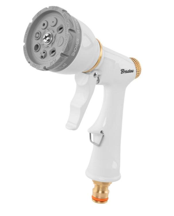 Пистолет для полива Bradas WHITE LINE металлический 8-функциональный AQUA LUX (WL-EN508M)