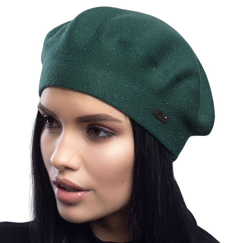 Берет женский Leks Сказка двойной с люрексом Зеленый (129400)