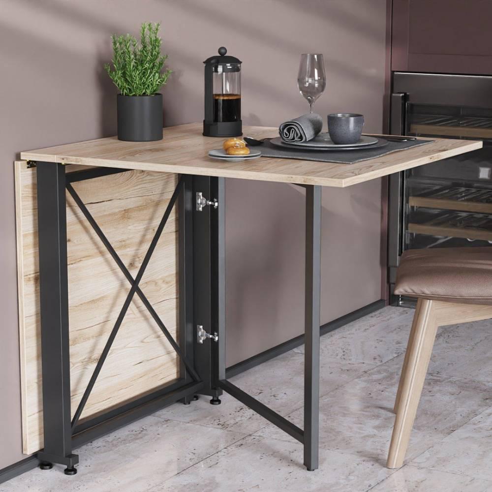 Стол-книга трансформер Ferrum-decor Орион 2 металл/ДСП 16 мм 750x1520x730 мм Черный/Дуб Сан-Марино (FRD-104584)