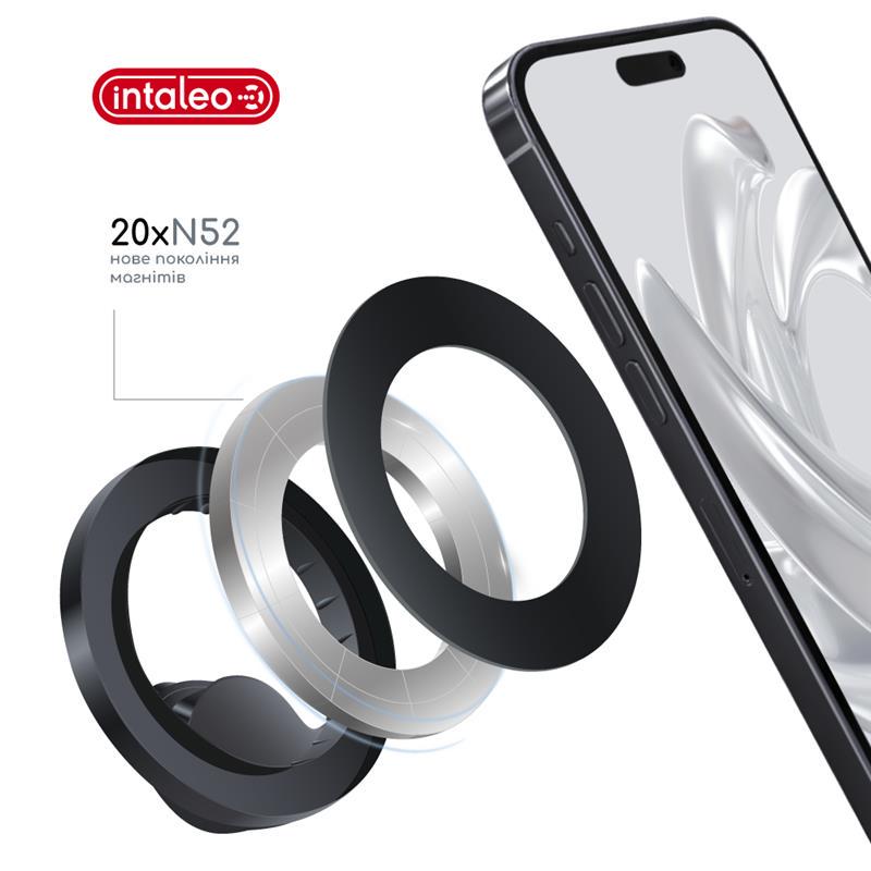 Держатель автомобильный Intaleo CM06GG 20xN52 магнитный for MagSafe на дефлектор Black (1283126576058) - фото 3 Держатель автомобильный Intaleo CM06GG 20xN52 магнитный for MagSafe на дефлектор Black (1283126576058) - фото 3