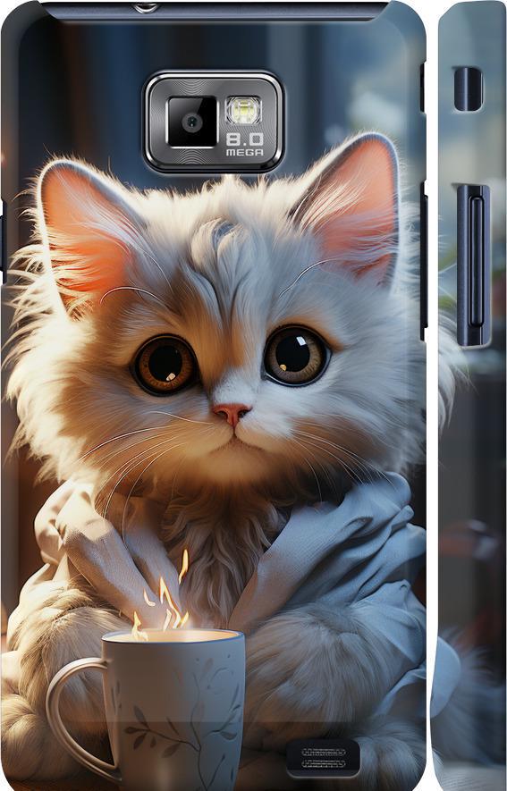 Чехол на Samsung Galaxy S2 Plus i9105 White cat (5646c-71-42517)