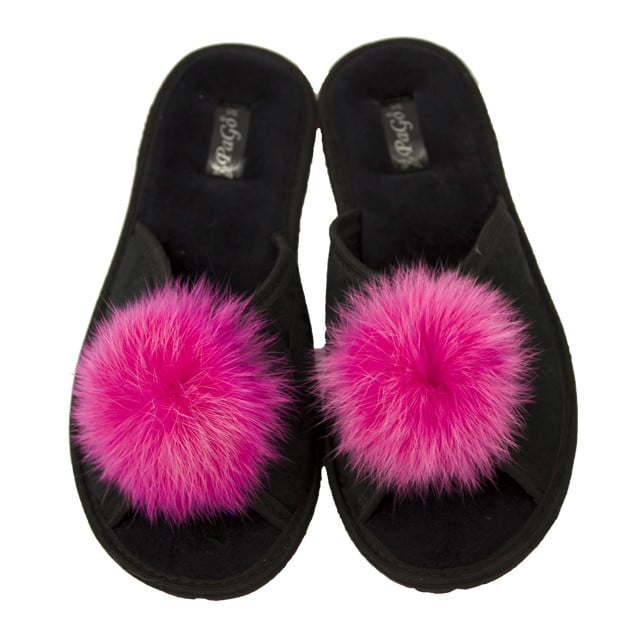 Капці домашні PaGo Пушок рожевий 38 Чорний