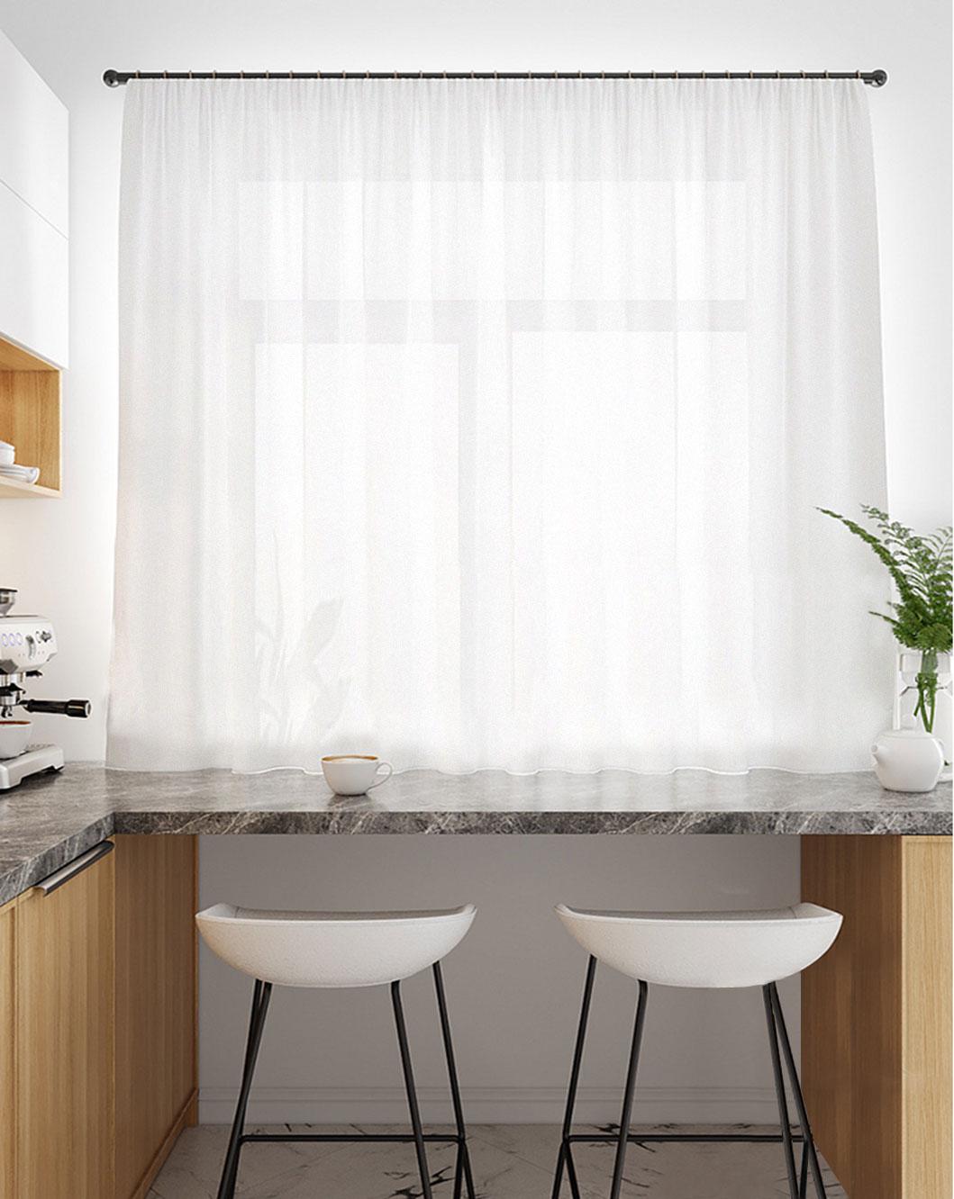 Тюль батист коротка Pivdenne 275х170 см 1 шт. Білий (88646-170)