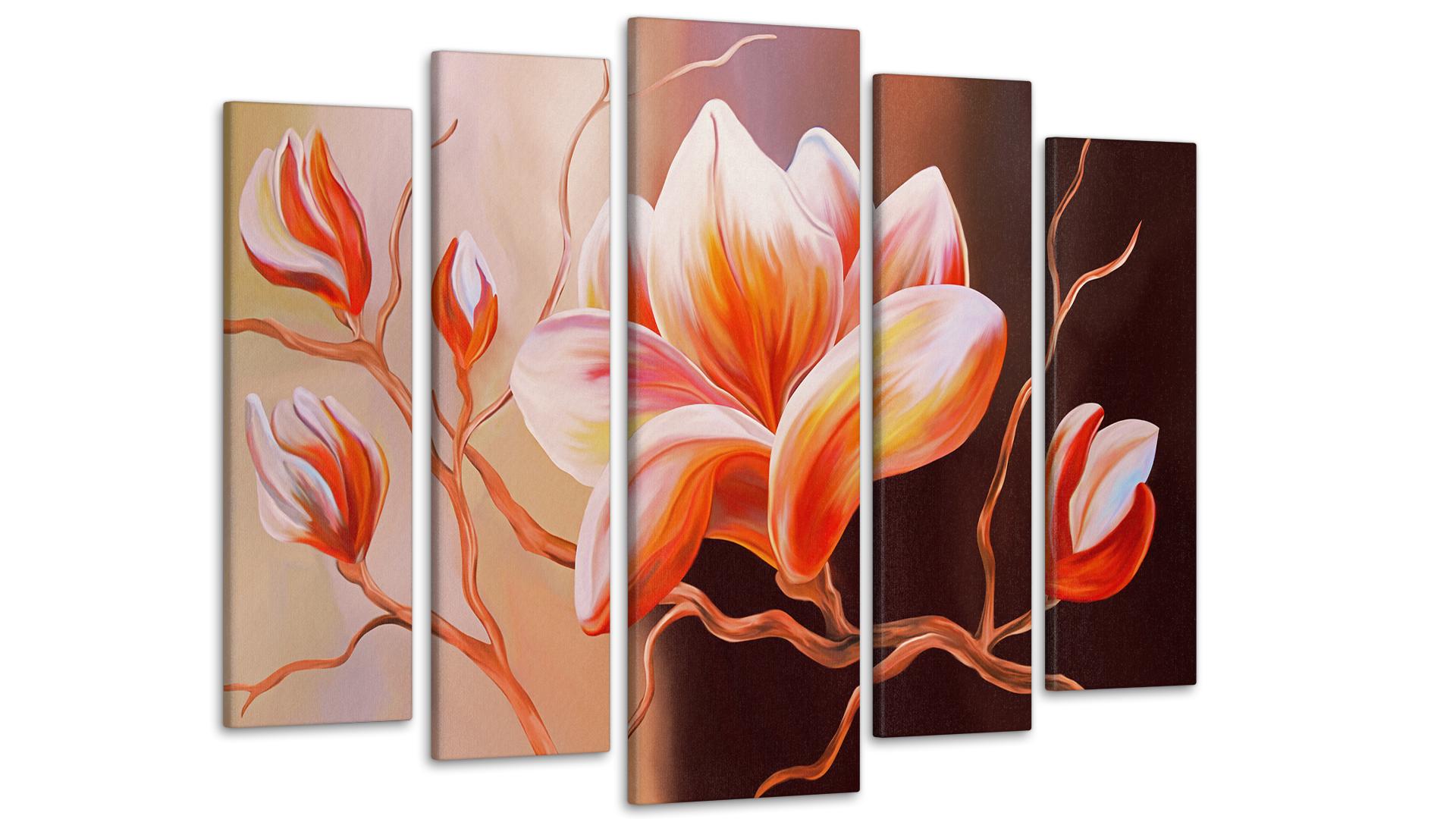 Модульная картина Абстракция Цветы 80х118 см (Art-147_5)