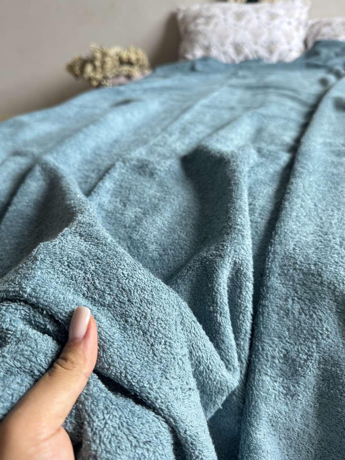 Простынь-покрывало махровое ZEINTEX MADEIRA хлопковое 150х220 см Бирюзовый (26970741) - фото 2