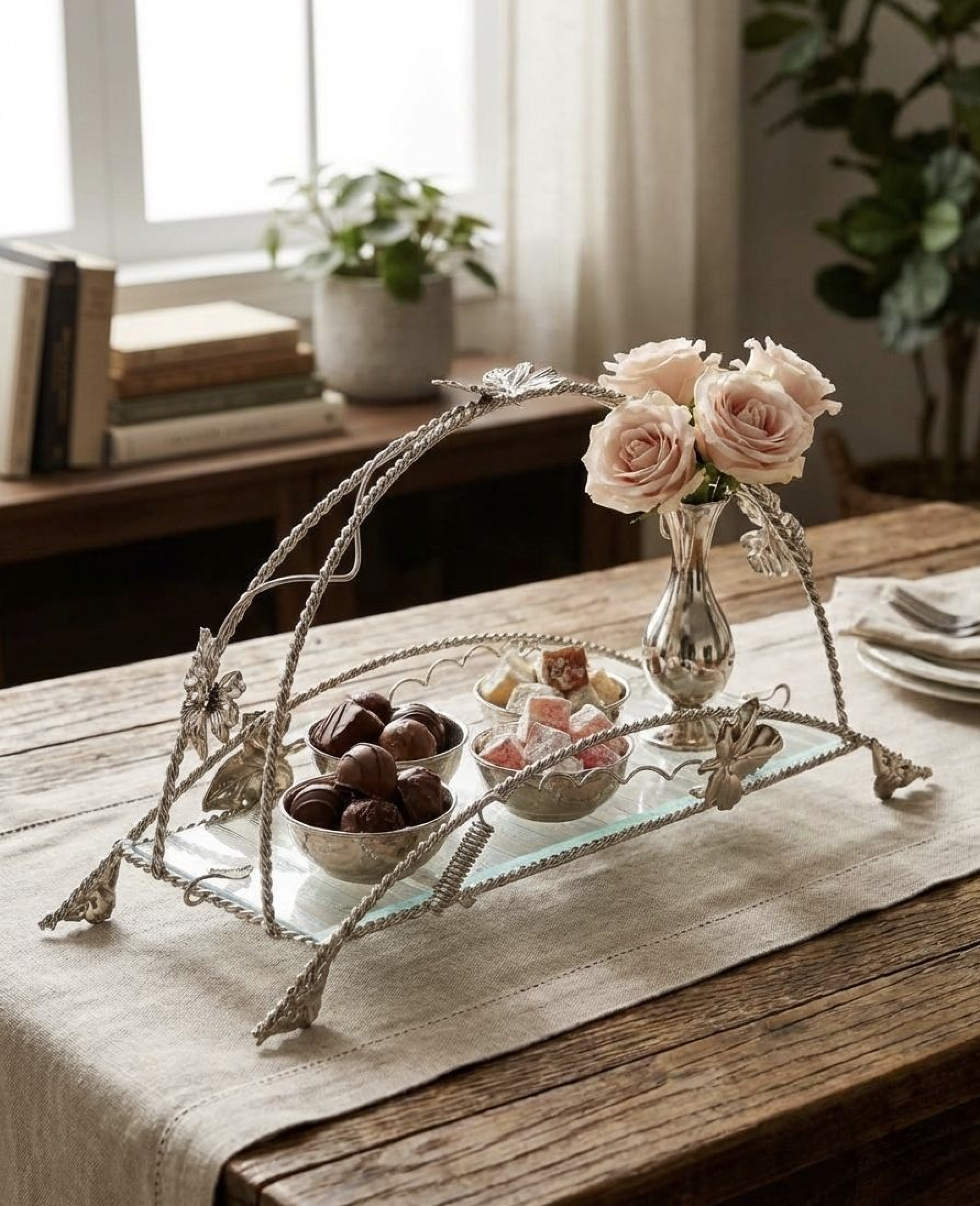 Ваза подарочная Zeyve металлическая со стеклянным основанием 40х20 см Золотой (S-TL108G)