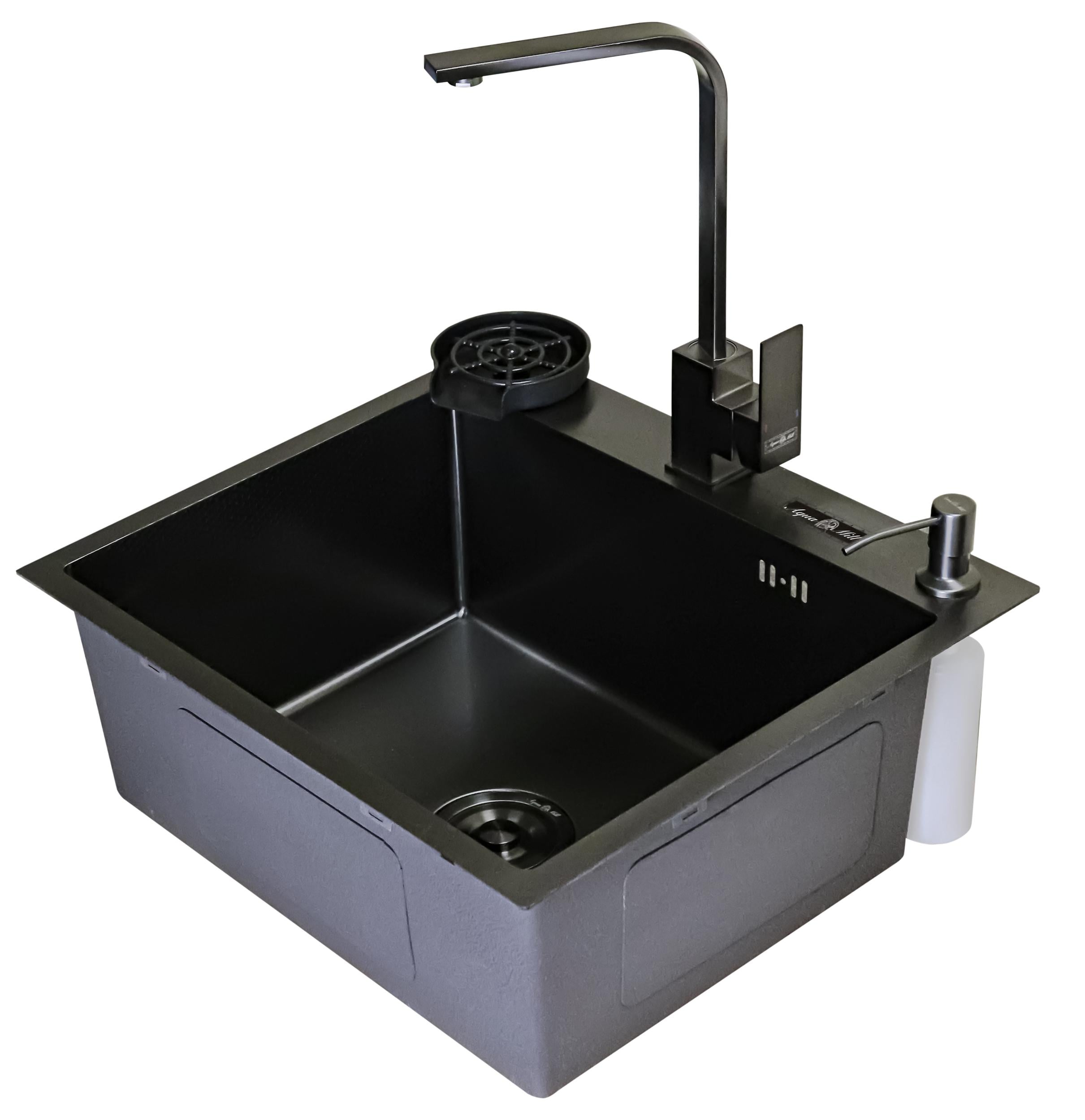 Мийка з нержавіючої сталі в декорі AQUAMILL 5448 з PVD покриттям Чорний (14874121)