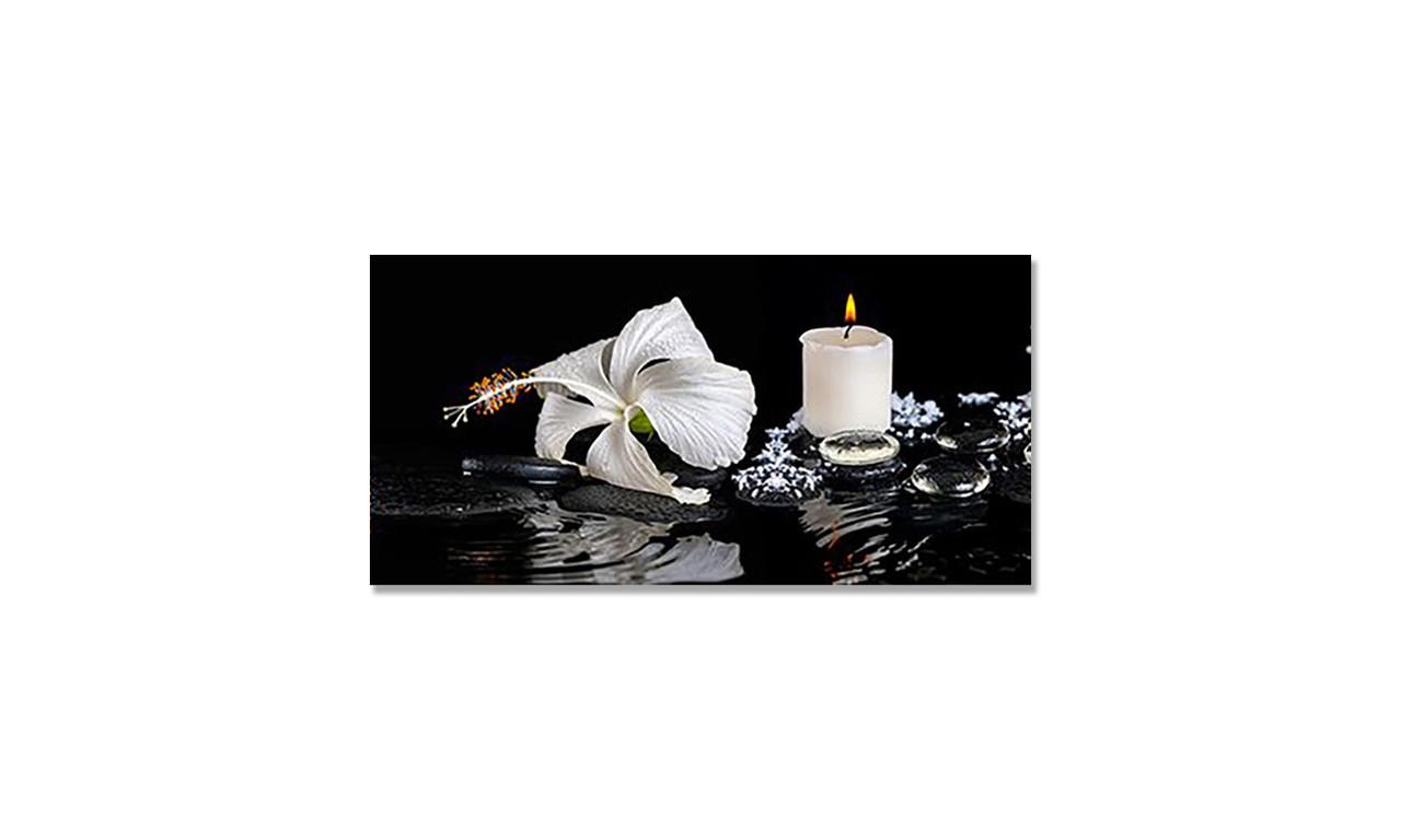 Наклейка виниловая на стол Zatarga Белые Гибискусы 600х1200 мм (1274515553)