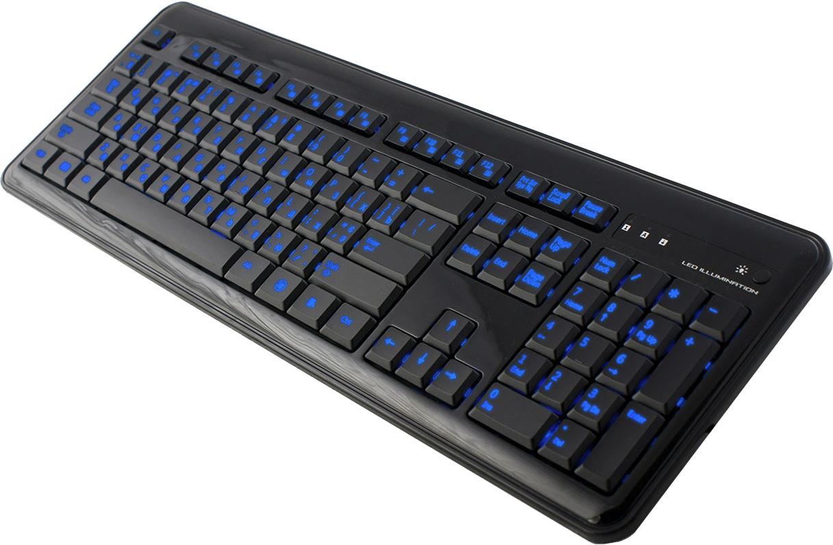 Клавіатура HQ-Tech KB-307F USB з підсвічуванням Синій (34815) - фото 2