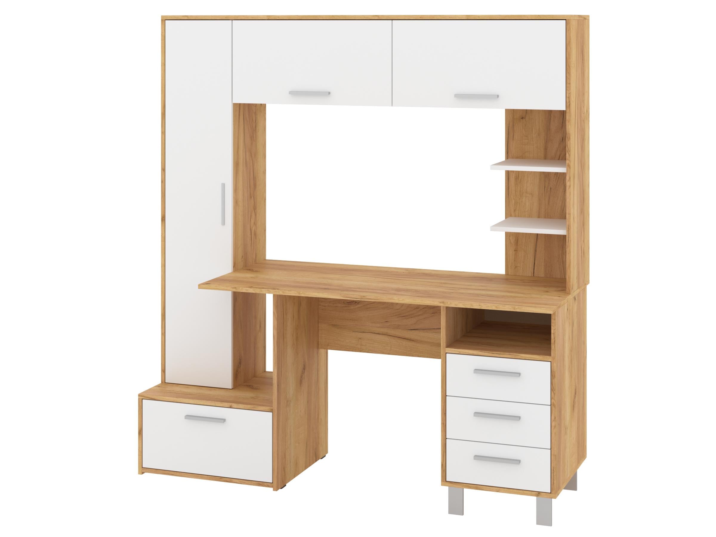 Письменный стол PEHOTIN Драйв 160х60х75/172,5 см Дуб тахо/Белый (PN-101336)