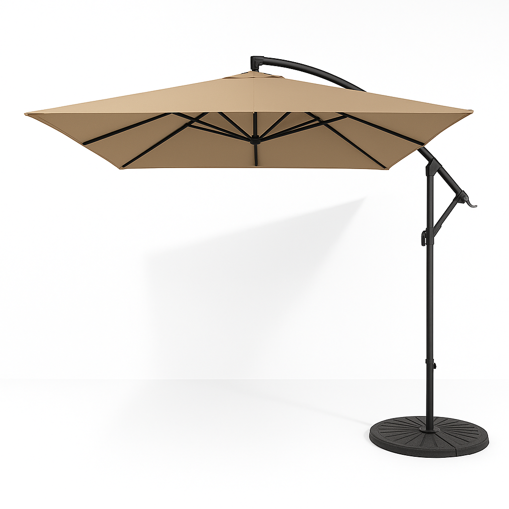 Садова парасолька WCG з поліестеру сталевою рамою регульований кут нахилу з чохлом 2,5х2,5 м Бежевий (W-7055BE1) - фото 4 Садова парасолька WCG з поліестеру сталевою рамою регульований кут нахилу з чохлом 2,5х2,5 м Бежевий (W-7055BE1) - фото 4