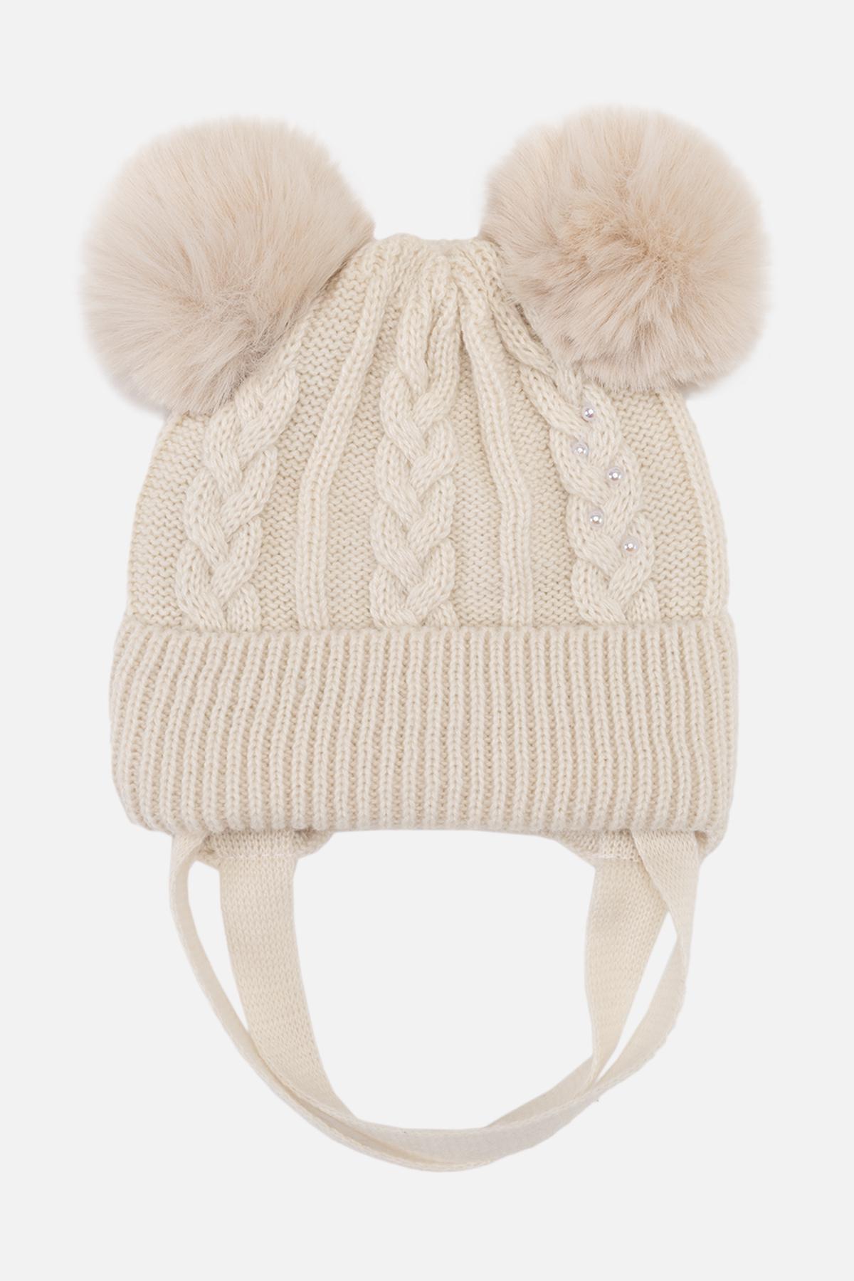 Шапка для дівчинки 36-38 см Кремовий (ЦБ-00263310) Шапка для дівчинки 36-38 см Кремовий (ЦБ-00263310)