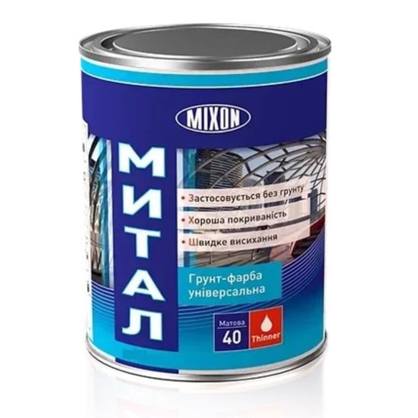 Краска-грунт алкидная MIXON МИТАЛ 9006 по металлу серебристая полуматовая 1 л