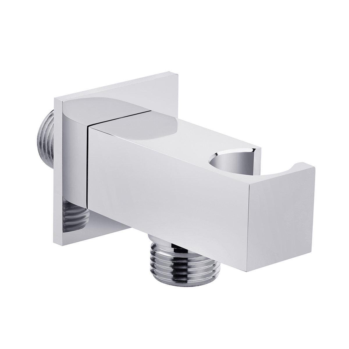 Подключение для шланга с держателем Perla квадратный 1/2" ЗЗ Хром (PUD-PSA2432)