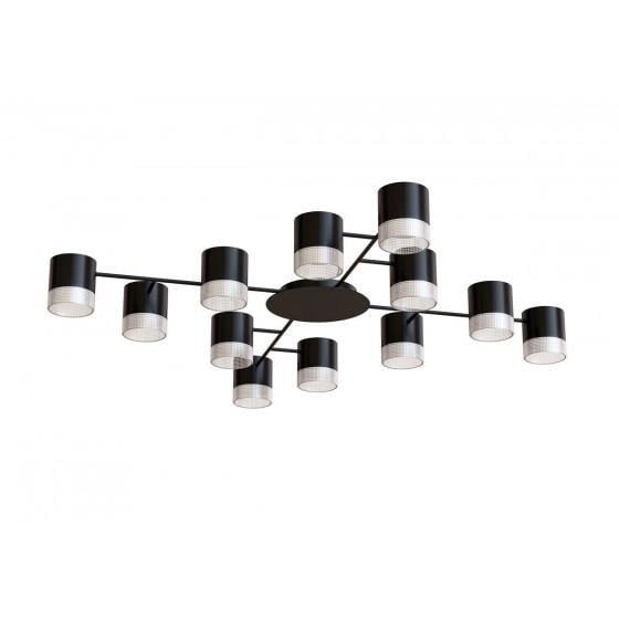 Люстра SONYC на 12 лампочек Черный/Прозрачный (6209)