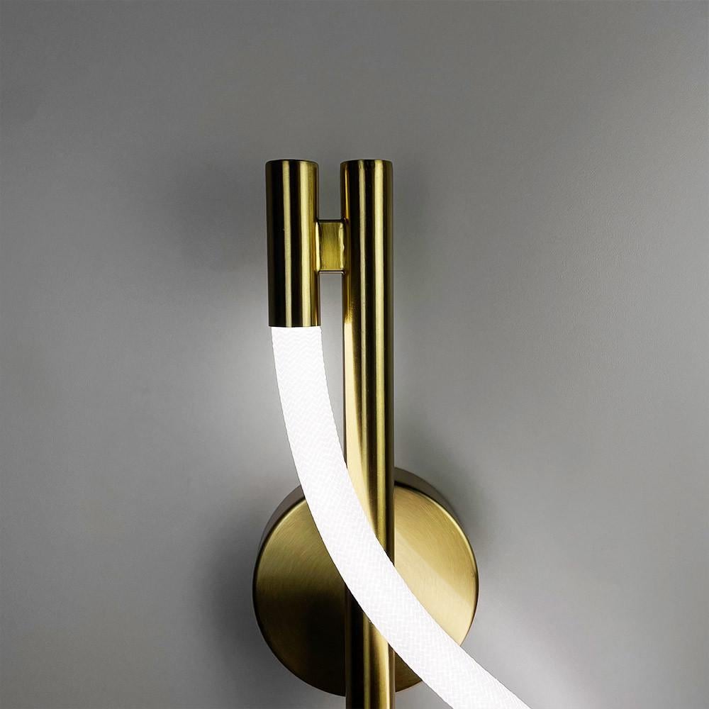 Бра із обплетеним неоном 40 см Латунь (W 203/400 AB) - фото 2