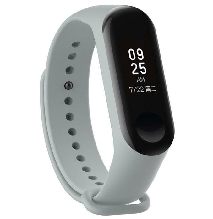 Силиконовый ремешок Primo для фитнес-браслета Xiaomi Mi Band 3 Grey (741770559) - фото 2