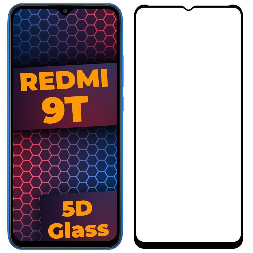 Стекло 5D Xiaomi Redmi 9T защитное Full Glue Black (21123)