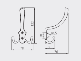 Гачок для одягу настінний GTV А0-K24 металевий 122х78х76 мм Латунь (24789072) - фото 4 Гачок для одягу настінний GTV А0-K24 металевий 122х78х76 мм Латунь (24789072) - фото 4