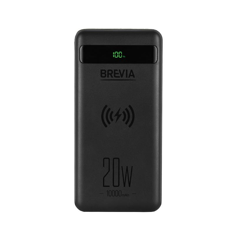 Повербанк Brevia 10000 mAh 20W Wireless Qi10W Li-Pol LCD (45118) - фото 2