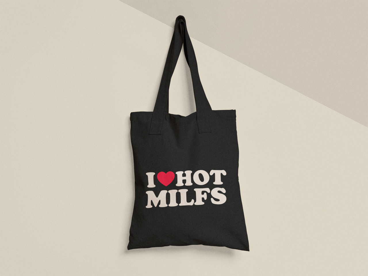Эко-сумка шоппер с принтом "I Hot Milfs" 38х40 см Черный (ПН393-Т1)