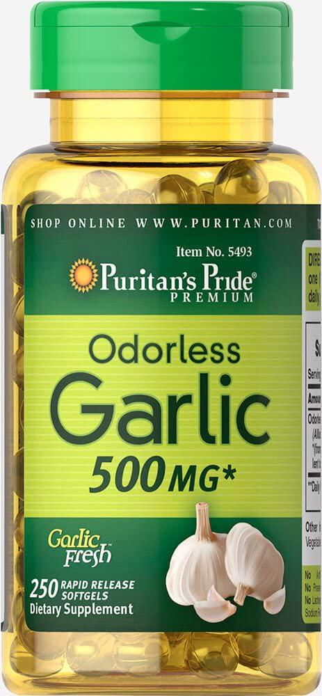 Чеснок без запаха Odorless Garlic 500 mg 250 Rapid Release Softgels