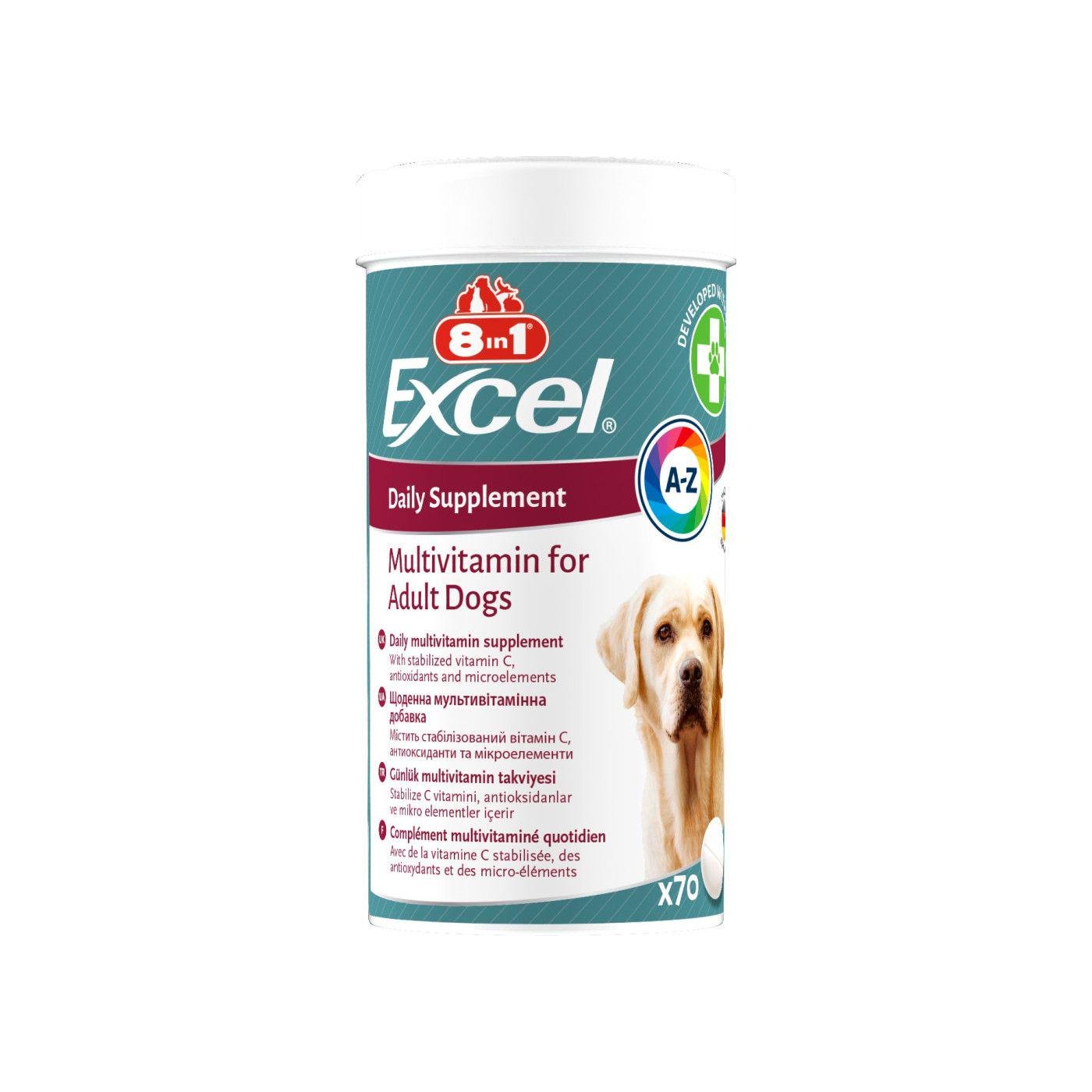 Вітаміни для дорослих собак 8in1 Excel Multi Vitamin мультивітамін 70 шт. (661821)