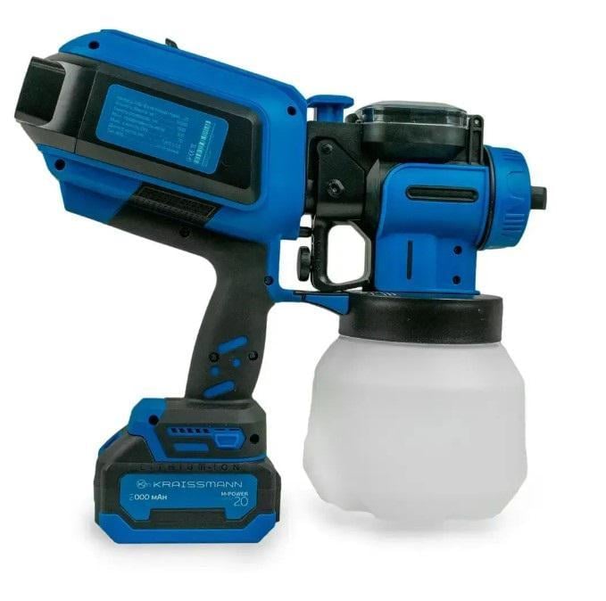 Краскораспылитель KRAISSMANN 503 ASP 20 MP 1,8/2,5/3,0 мм латунные сопла LED-подсветка 1 АКБ-2Ач и ЗП Краскораспылитель KRAISSMANN 503 ASP 20 MP 1,8/2,5/3,0 мм латунные сопла LED-подсветка 1 АКБ-2Ач и ЗП