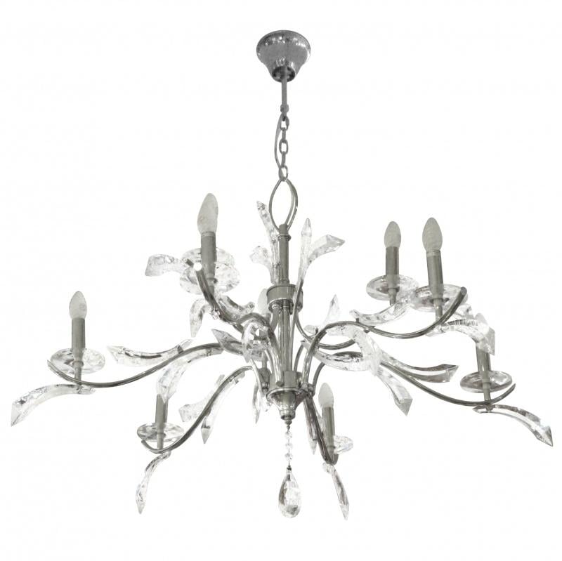 Люстра підвісна Brille BCL-416S/9 E14 CHR свічка кришталева класична